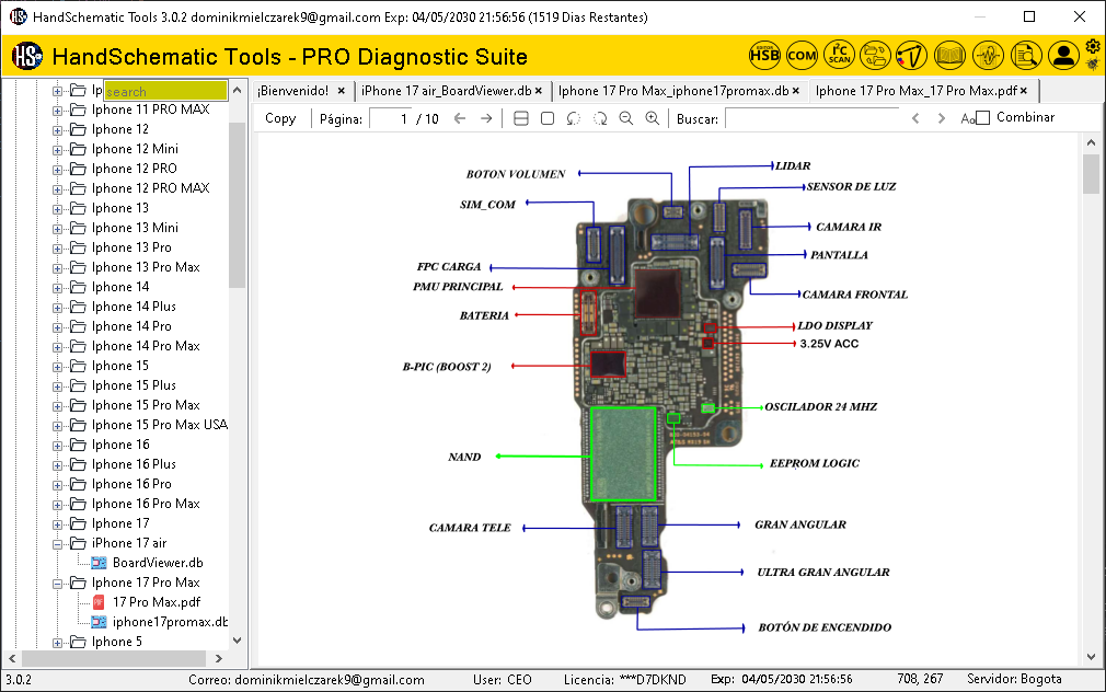 Schematic o Boardview de Apple iPhone Iphone 17 Pro Max para reparación